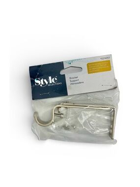 Style Selections Satin Nickel Curtain Rod Bracket Support, [Single Bracket] NEW